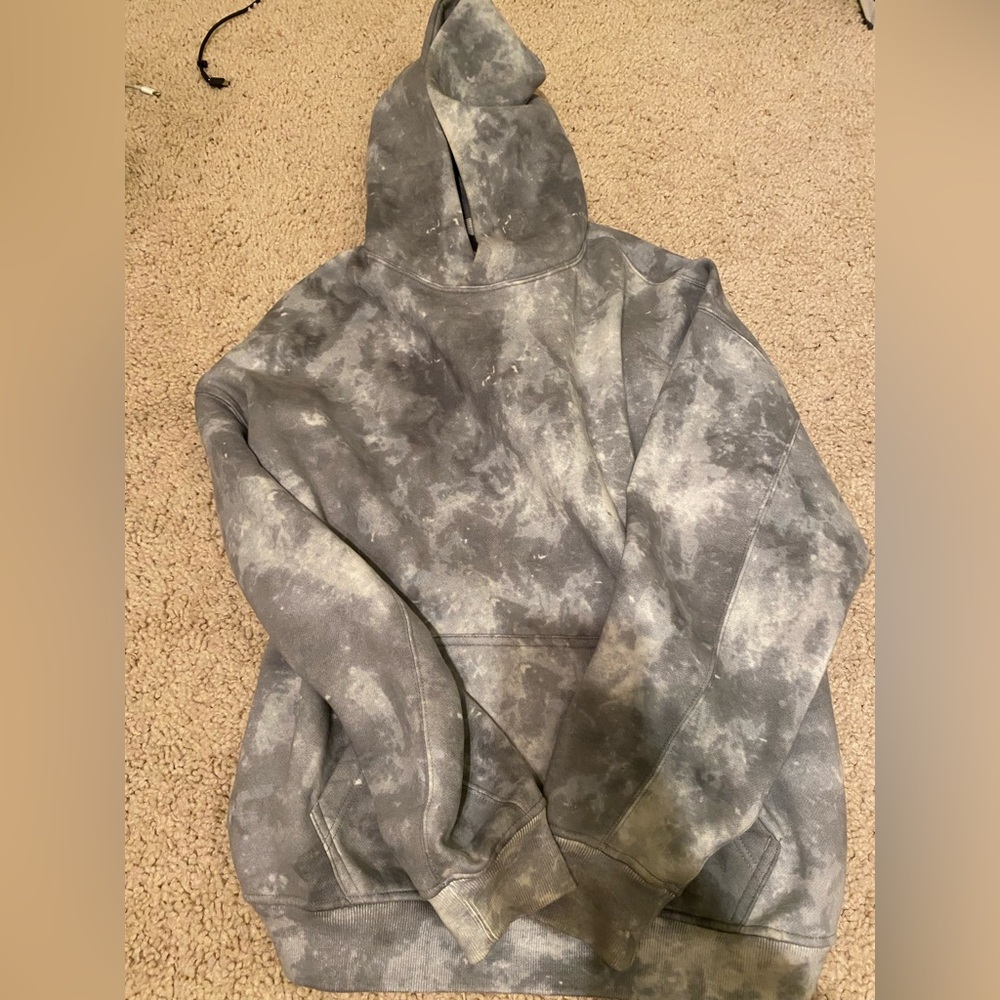 Abercrombie & Fitch Gray Tie-Dye Hoodie